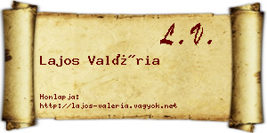 Lajos Valéria névjegykártya